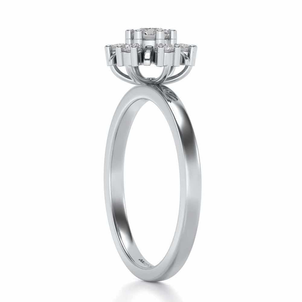 Blissfully elegant Solitaire Silver Ring - White Gold - Image 3