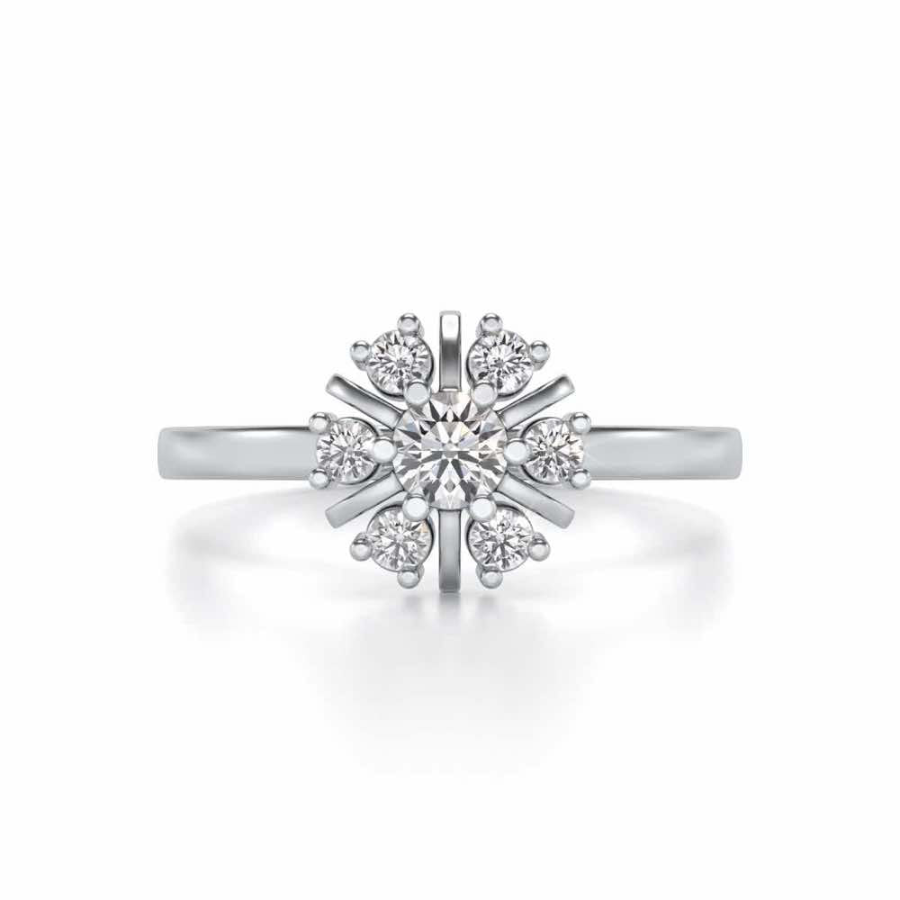 Blissfully elegant Solitaire Silver Ring - White Gold - Image 4