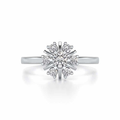 Blissfully elegant Solitaire Silver Ring - White Gold - Image 4