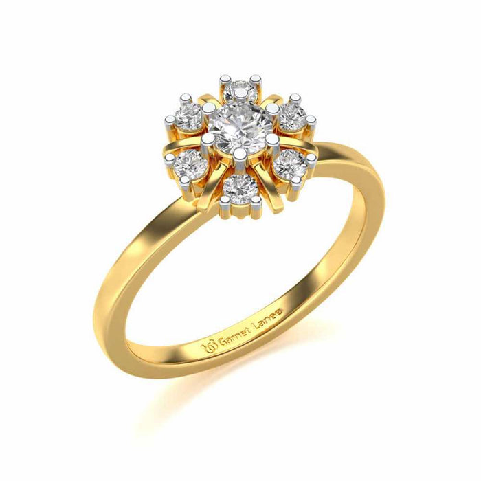 Blissfully elegant Solitaire Silver Ring - Yellow Gold - Image 1