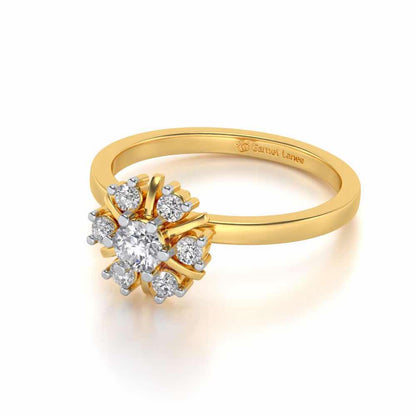 Blissfully elegant Solitaire Silver Ring - Yellow Gold - Image 2