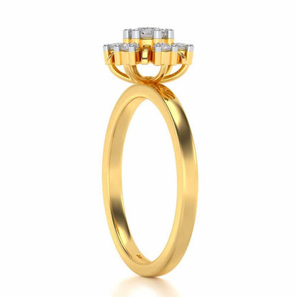 Blissfully elegant Solitaire Silver Ring - Yellow Gold - Image 3