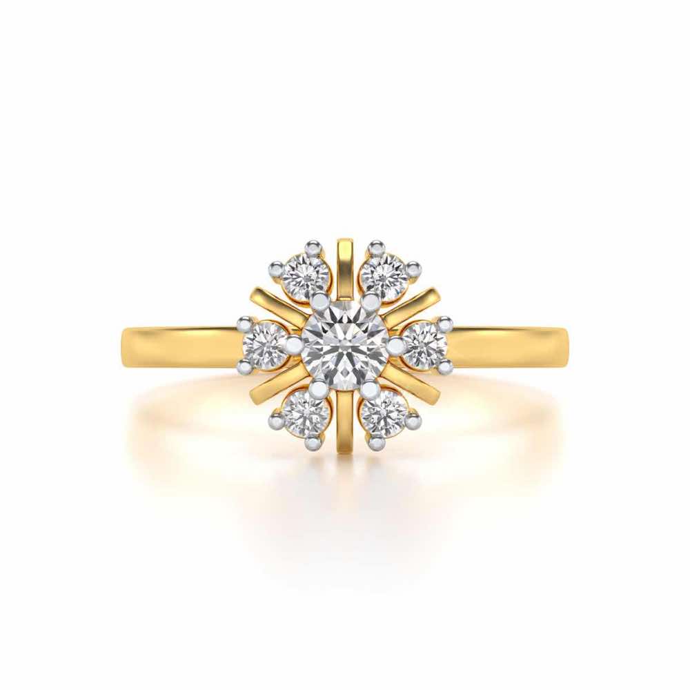 Blissfully elegant Solitaire Silver Ring - Yellow Gold - Image 4