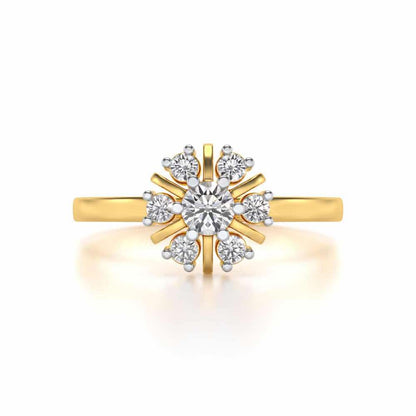 Blissfully elegant Solitaire Silver Ring - Yellow Gold - Image 4