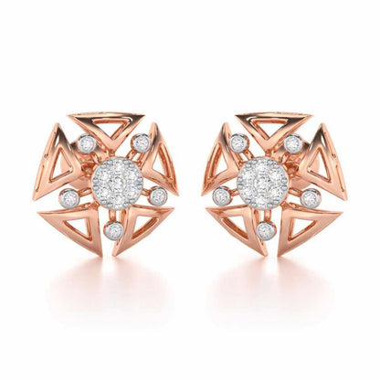 Blitz Bloom Silver Earrings - Rose Gold - Image 1