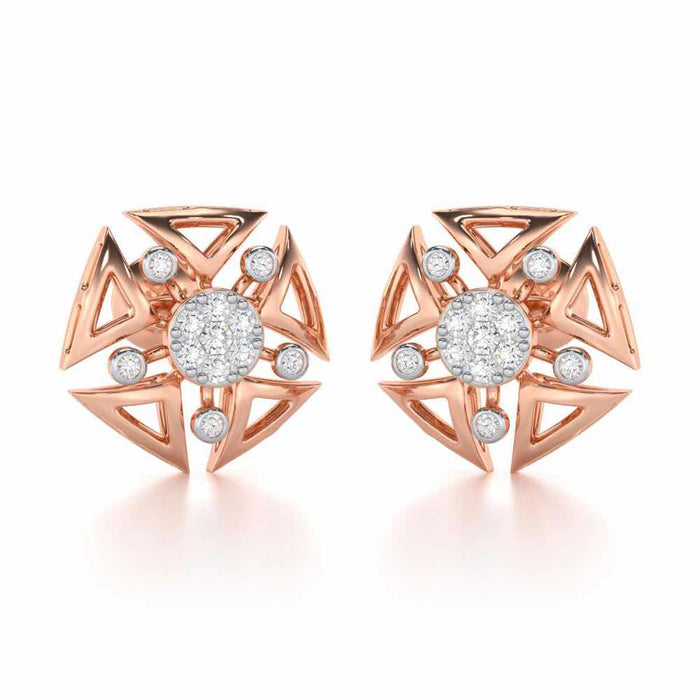 Blitz Bloom Silver Earrings - Rose Gold - Image 1