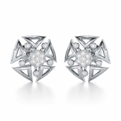 Blitz Bloom Silver Earrings - White Gold - Image 1