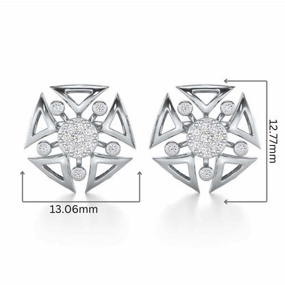 Blitz Bloom Silver Earrings - White Gold - Image 2