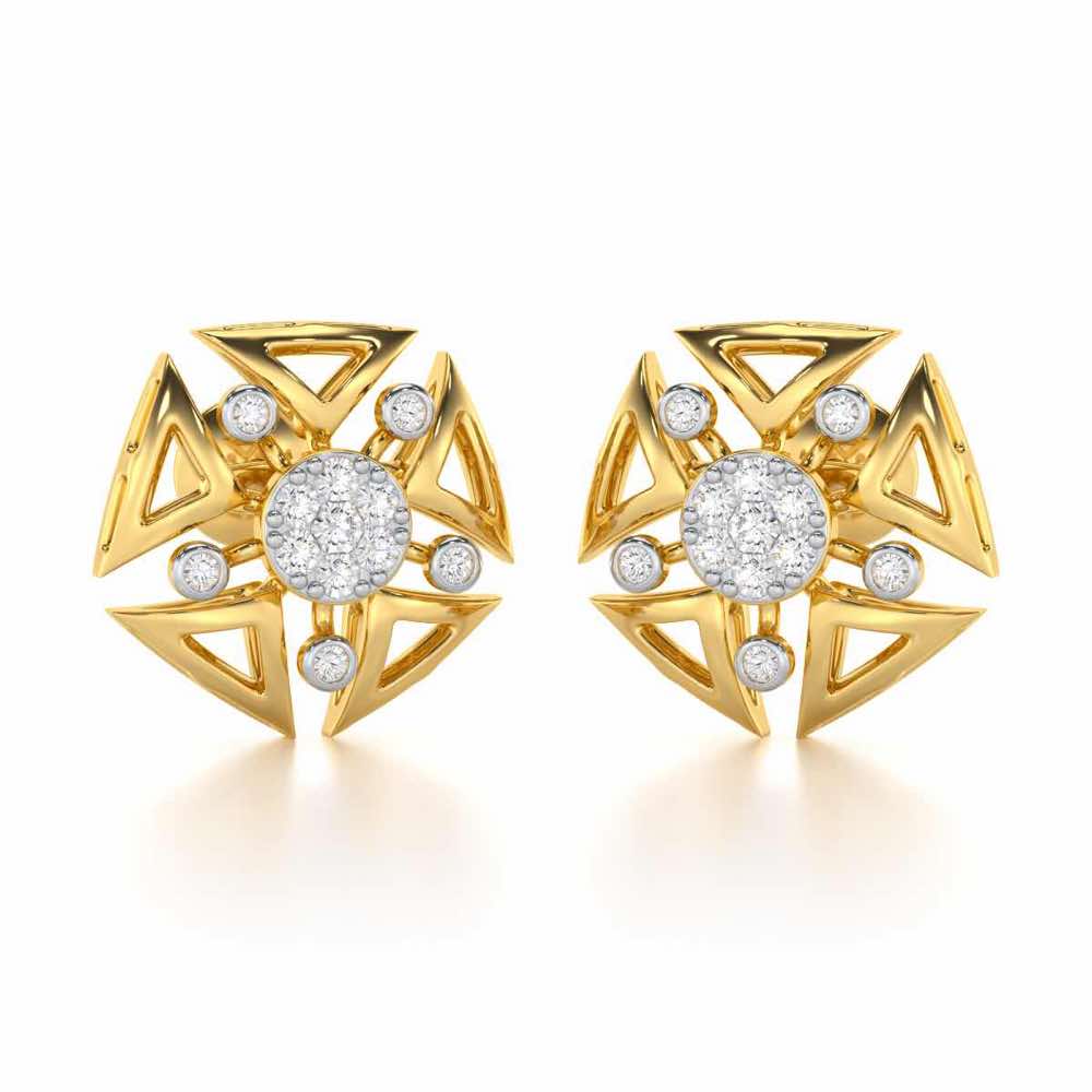Blitz Bloom Silver Earrings - Yellow Gold - Image 1