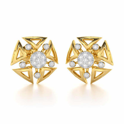 Blitz Bloom Silver Earrings - Yellow Gold - Image 1