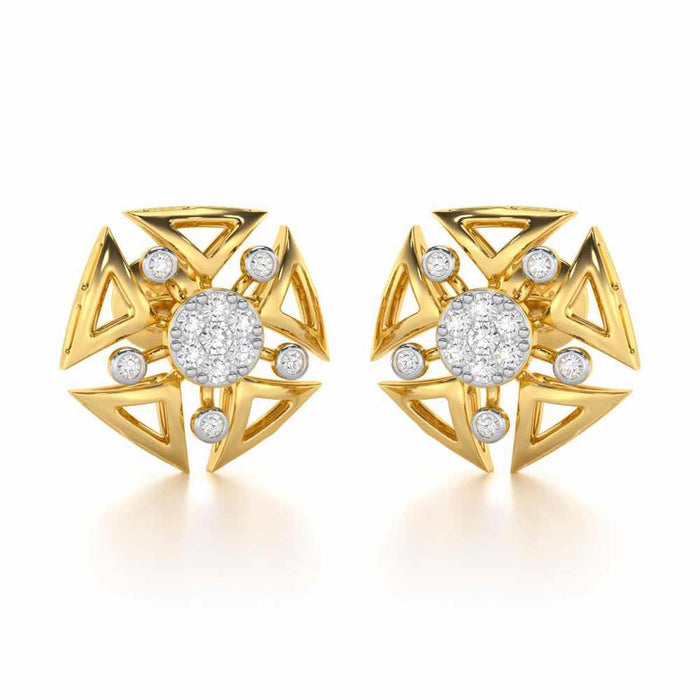Blitz Bloom Silver Earrings - Yellow Gold - Image 1