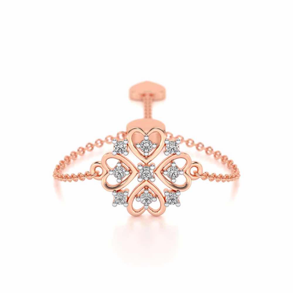 Bloom Adjustable Silver Ring - Rose Gold - Image 1
