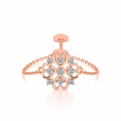 Bloom Adjustable Silver Ring - Rose Gold - Image 1