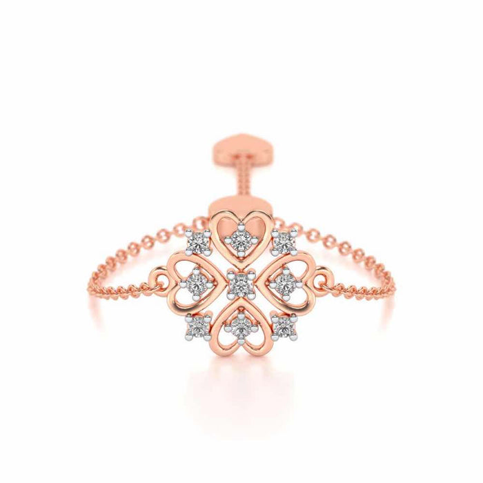 Bloom Adjustable Silver Ring - Rose Gold - Image 1