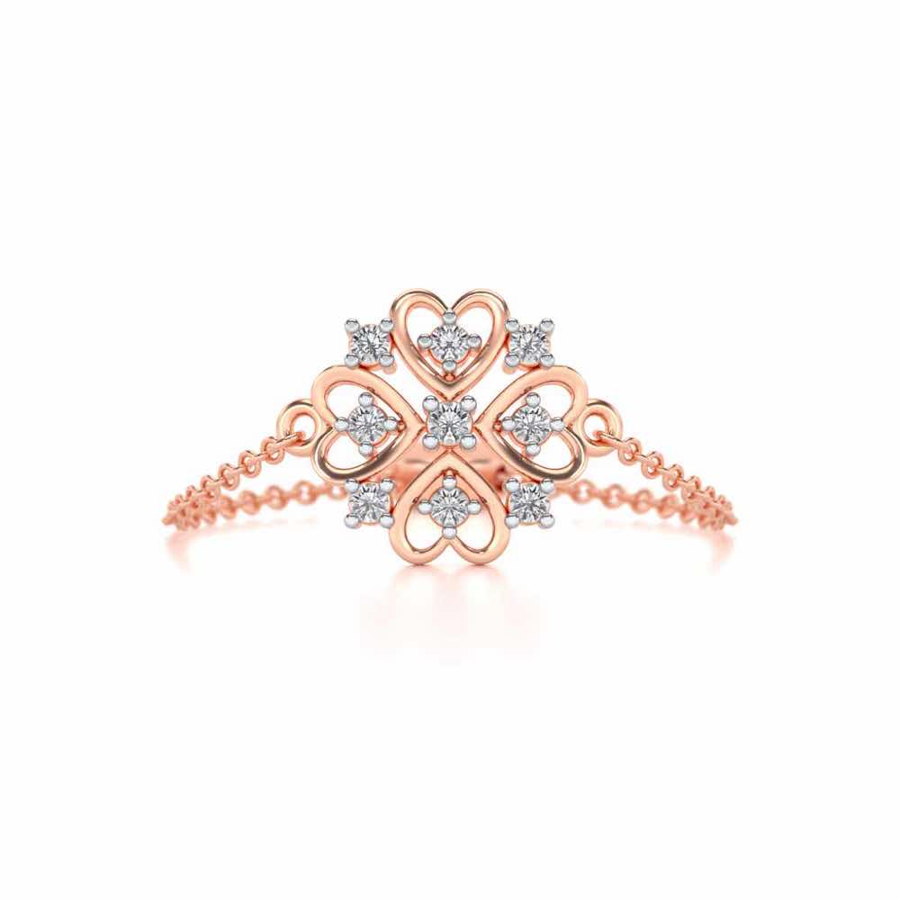 Bloom Adjustable Silver Ring - Rose Gold - Image 4