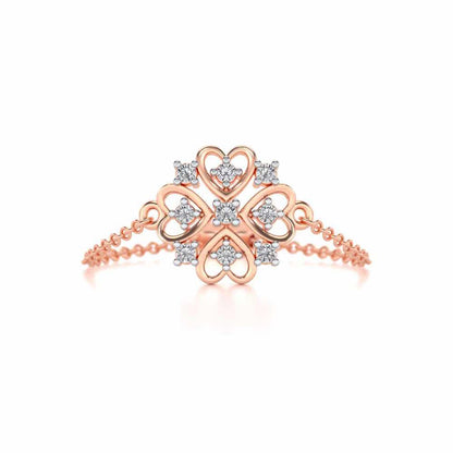 Bloom Adjustable Silver Ring - Rose Gold - Image 4