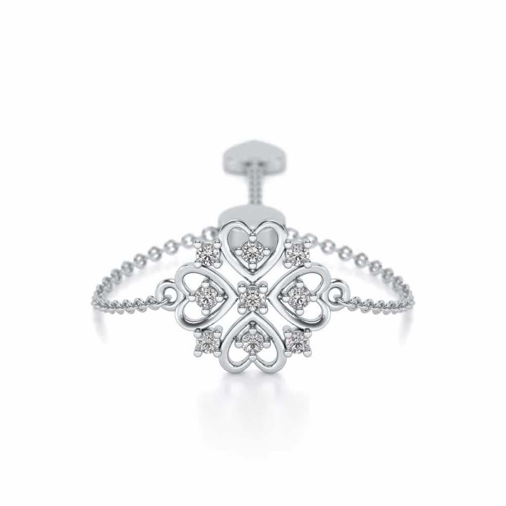 Bloom Adjustable Silver Ring - White Gold - Image 1