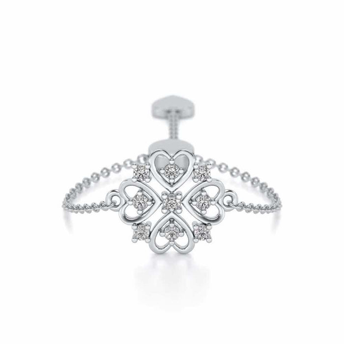 Bloom Adjustable Silver Ring - White Gold - Image 1