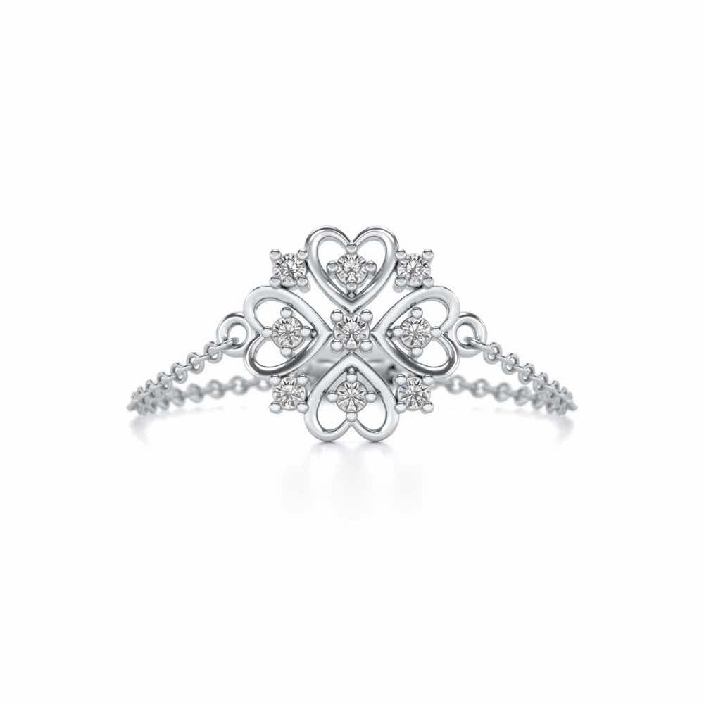 Bloom Adjustable Silver Ring - White Gold - Image 4