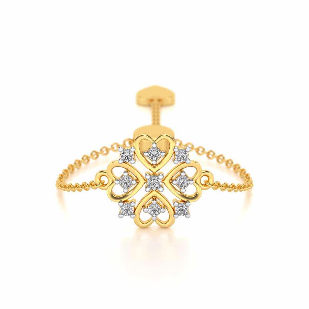 Bloom Adjustable Silver Ring - Yellow Gold - Image 1