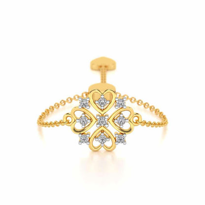 Bloom Adjustable Silver Ring - Yellow Gold - Image 1