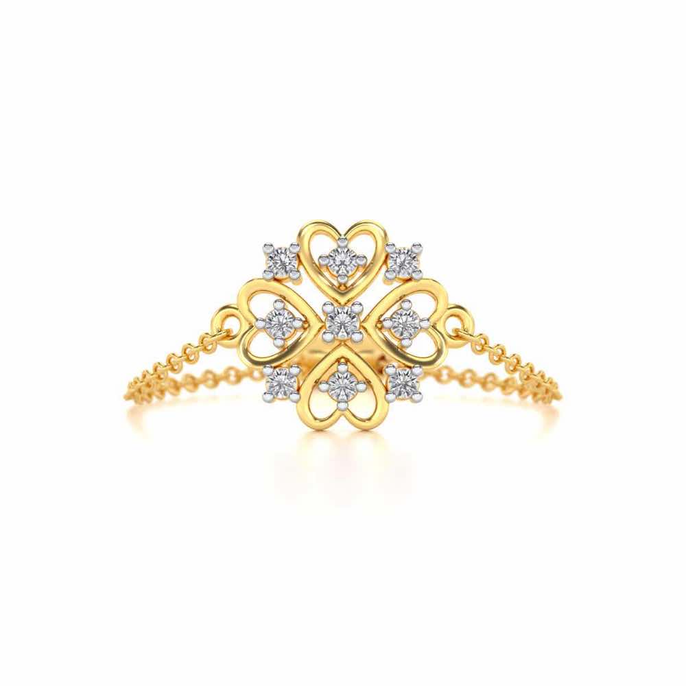 Bloom Adjustable Silver Ring - Yellow Gold - Image 4
