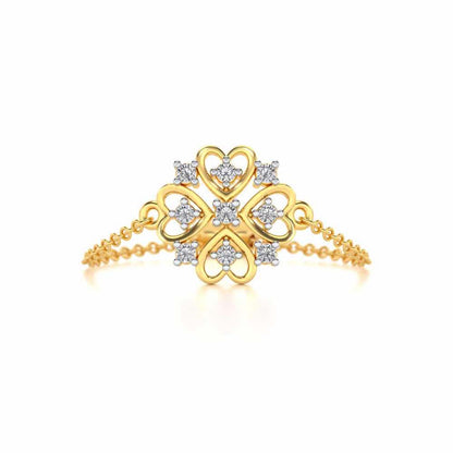 Bloom Adjustable Silver Ring - Yellow Gold - Image 4