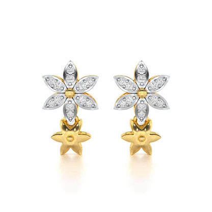 Bloom Dance Silver Earrings - Yellow Gold - Image 1