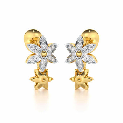 Bloom Dance Silver Earrings - Yellow Gold - Image 2