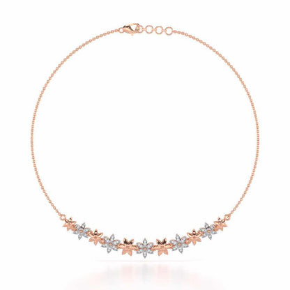 Bloom Dance Silver Necklace - Rose Gold - Image 2