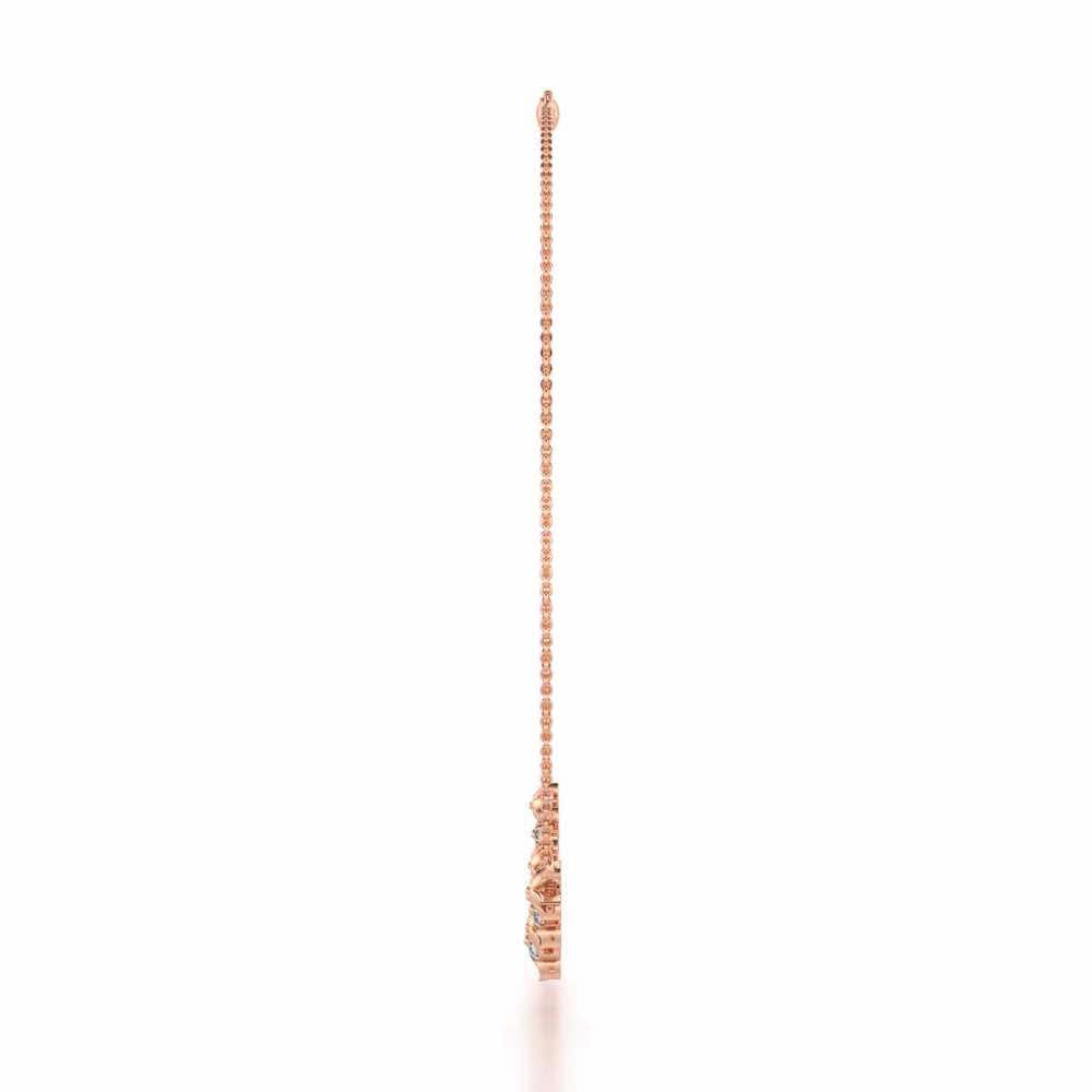 Bloom Dance Silver Necklace - Rose Gold - Image 4