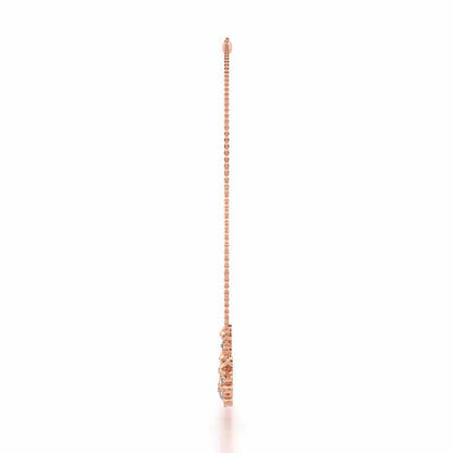 Bloom Dance Silver Necklace - Rose Gold - Image 4