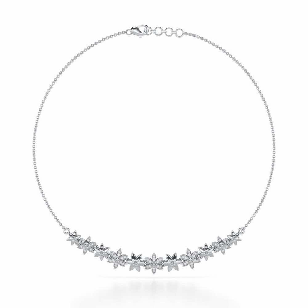 Bloom Dance Silver Necklace - White Gold - Image 2