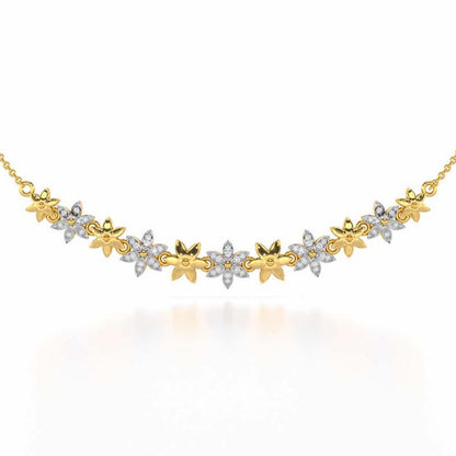 Bloom Dance Silver Necklace - Yellow Gold - Image 1