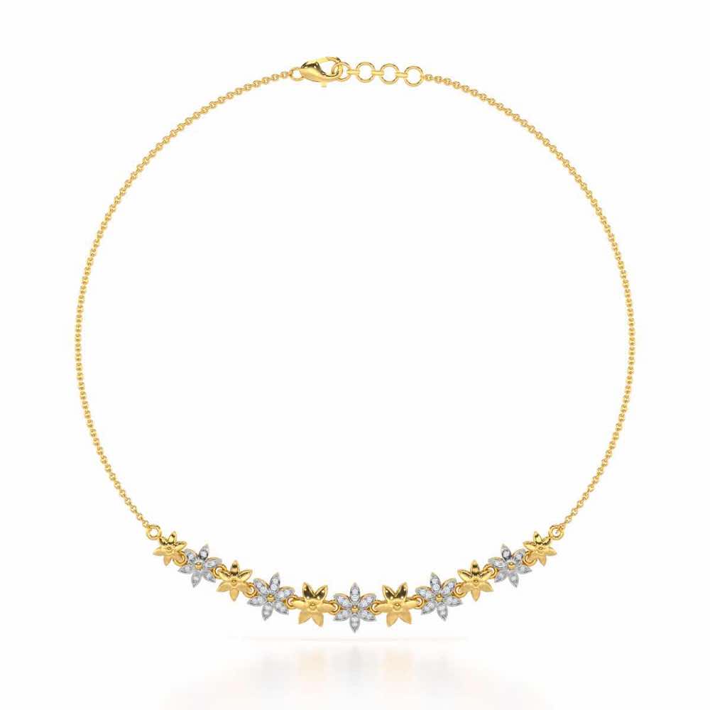 Bloom Dance Silver Necklace - Yellow Gold - Image 2
