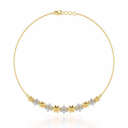Bloom Dance Silver Necklace - Yellow Gold - Image 2