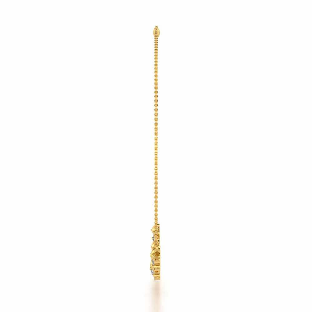 Bloom Dance Silver Necklace - Yellow Gold - Image 4