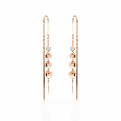 Bloom Fall Silver Dangler Earrings - Rose Gold - Image 2