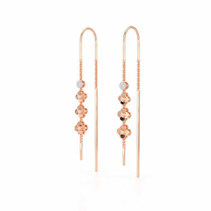 Bloom Fall Silver Dangler Earrings - Rose Gold - Image 3
