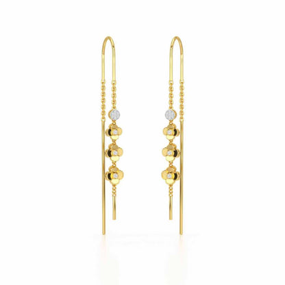 Bloom Fall Silver Dangler Earrings - Yellow Gold - Image 2