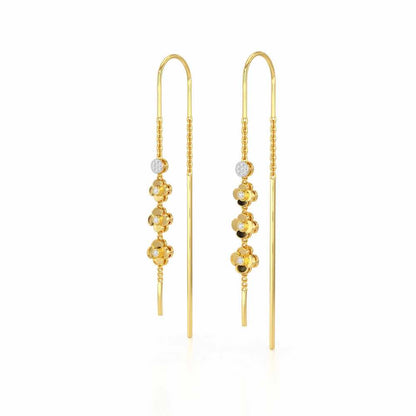Bloom Fall Silver Dangler Earrings - Yellow Gold - Image 3