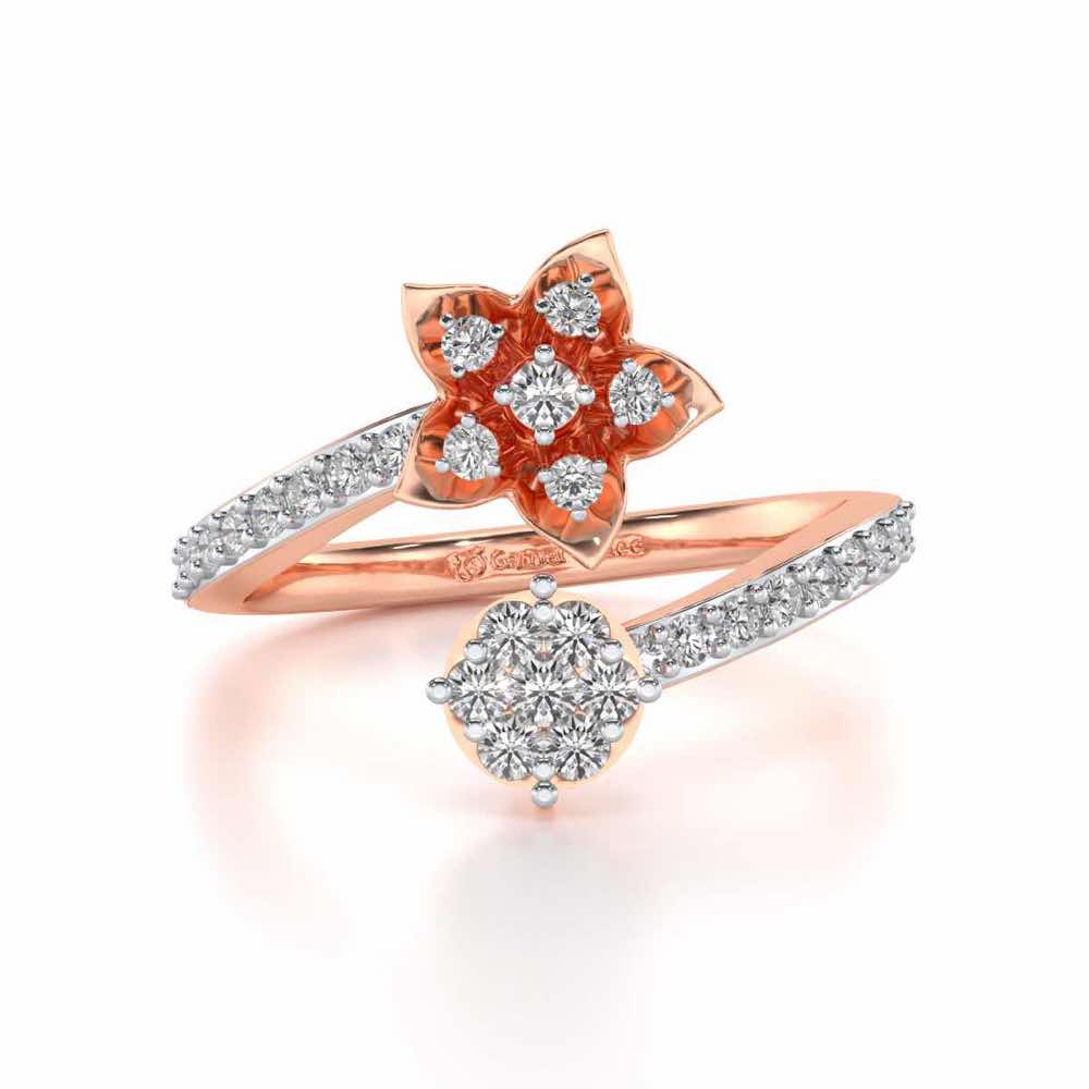Bloom Full Silver Ring - Rose Gold - Image 4