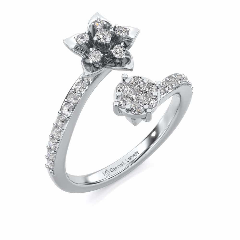 Bloom Full Silver Ring - White Gold - Image 1
