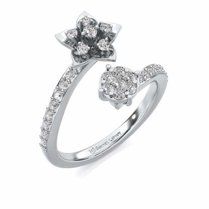 Bloom Full Silver Ring - White Gold - Image 1