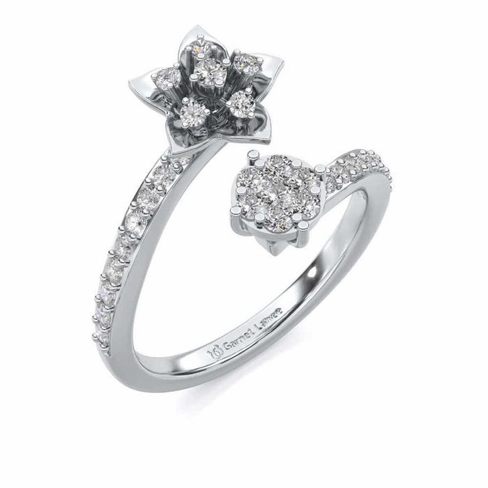 Bloom Full Silver Ring - White Gold - Image 1
