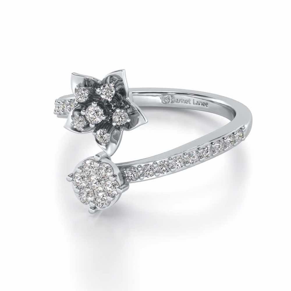 Bloom Full Silver Ring - White Gold - Image 2