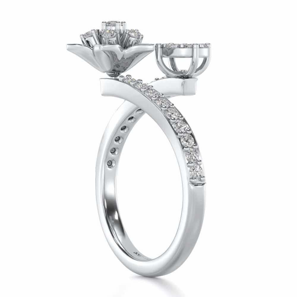 Bloom Full Silver Ring - White Gold - Image 3