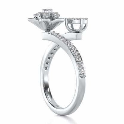 Bloom Full Silver Ring - White Gold - Image 3