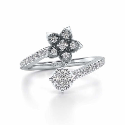 Bloom Full Silver Ring - White Gold - Image 4