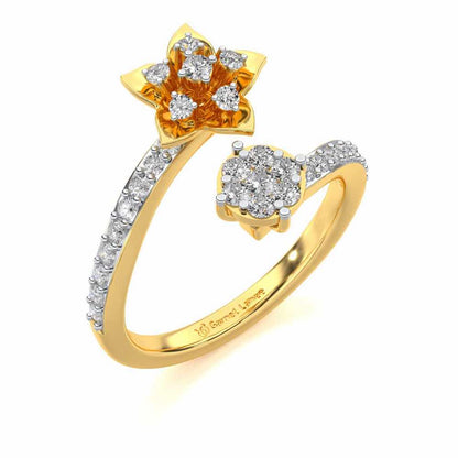 Bloom Full Silver Ring - Yellow Gold - Image 1